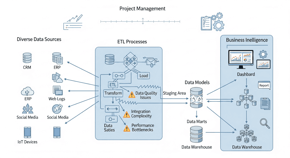Implementation Issues and Steps in Data Warehousing