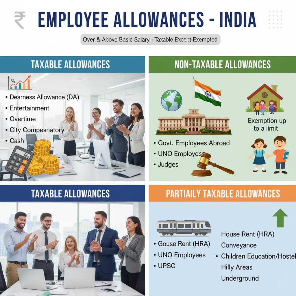 Allowance Types in India: Taxable, Non-Taxable & HRA Rules
