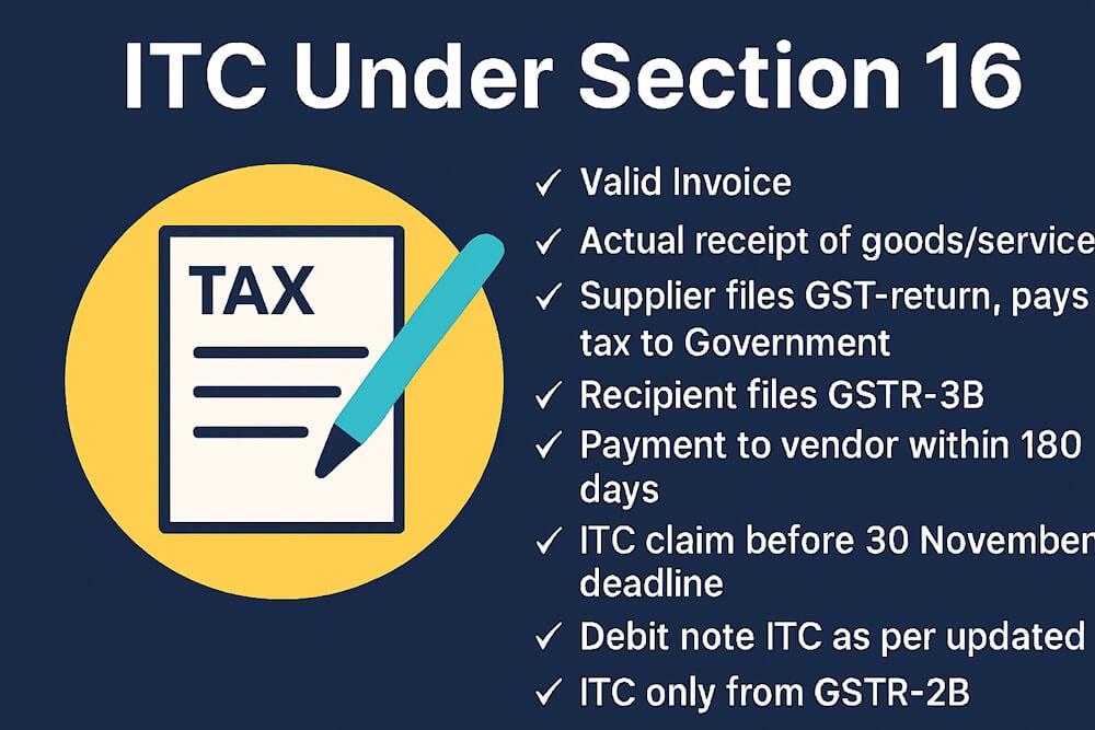 Eligibility & Conditions for Claiming ITC (Section 16)