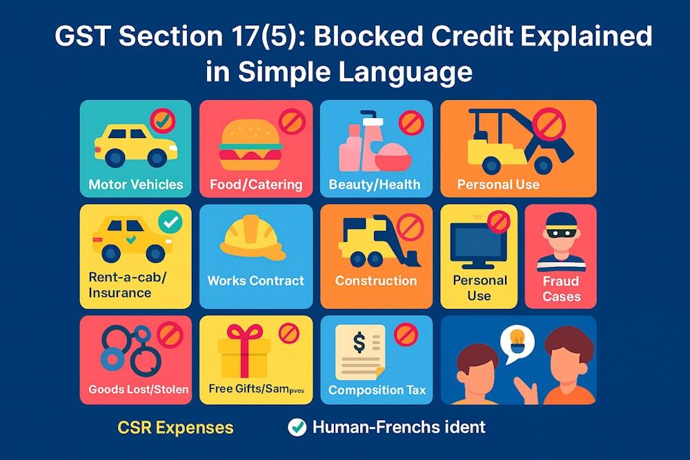 Blocked Credits Under Section 17(5) – Complete Updated Guide