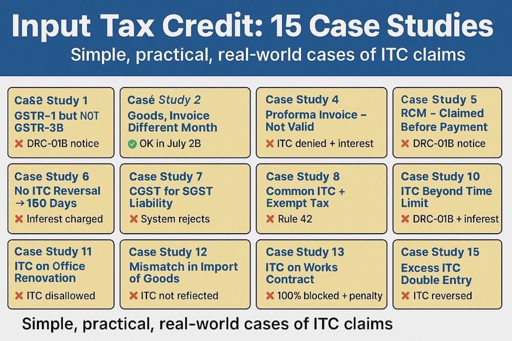 Practical ITC Case Studies in GST: Real Examples & Solutions