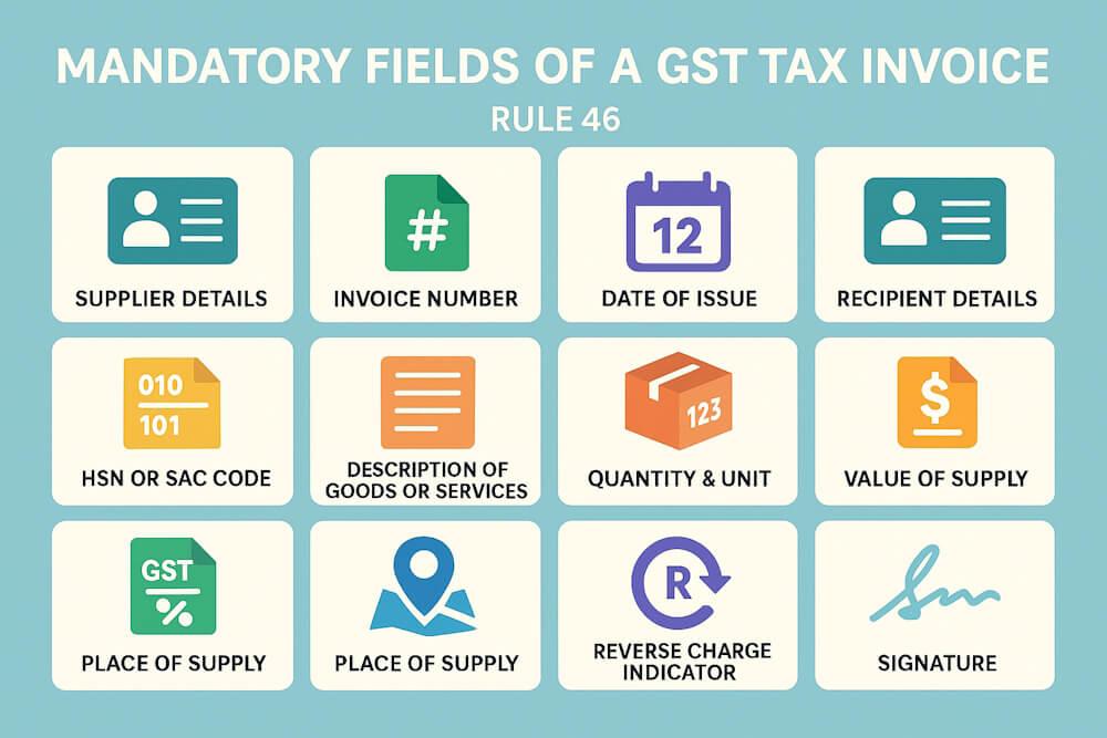 Mandatory Fields of GST Tax Invoice: Rule 46 Explained