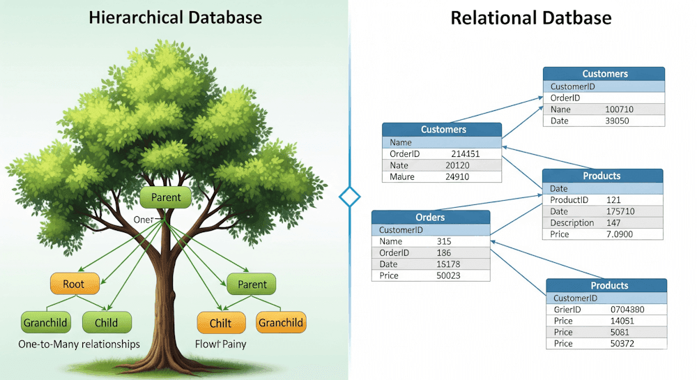 Hierarchical vs Relational Databases: Differences Explained