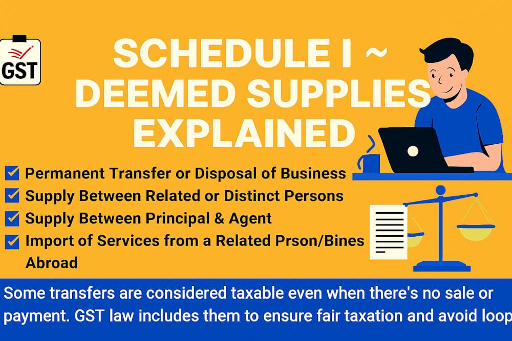 Schedule I – Deemed Supplies Explained (GST Simplified)