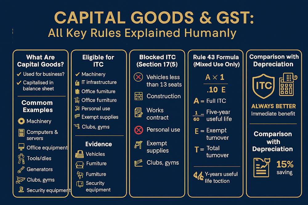 ITC on Capital Goods, Depreciation Rules & Income Tax Impact