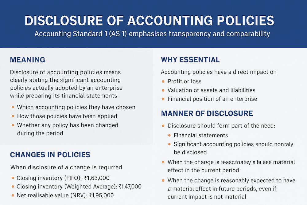 Disclosure of Accounting Policies & Changes under AS 1