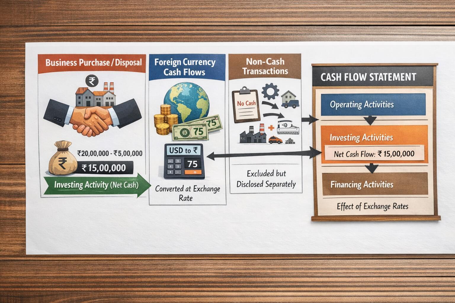 Business Purchase, Foreign Currency & Non-Cash under AS 3