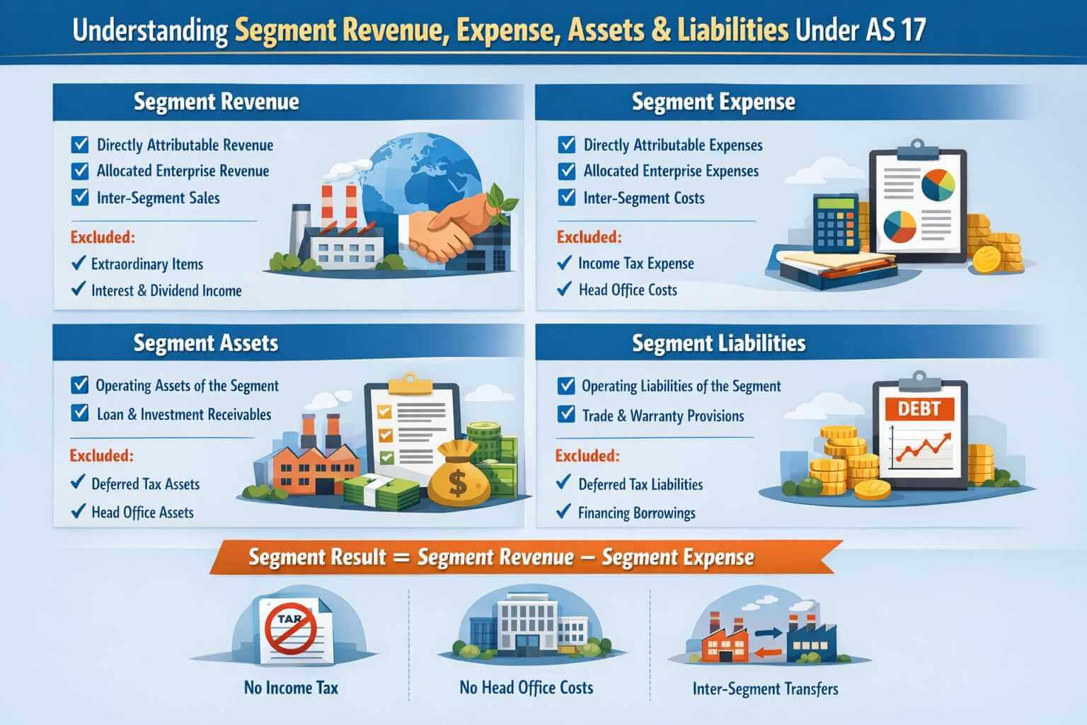 Segment Revenue, Expense, Assets and Liabilities in AS 17
