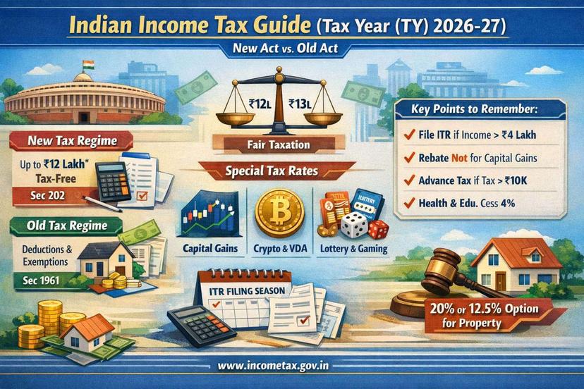 Indian Income Tax Rates Income Tax Rates in India: New vs Old Regime Guide 2026 - The Learn Notes