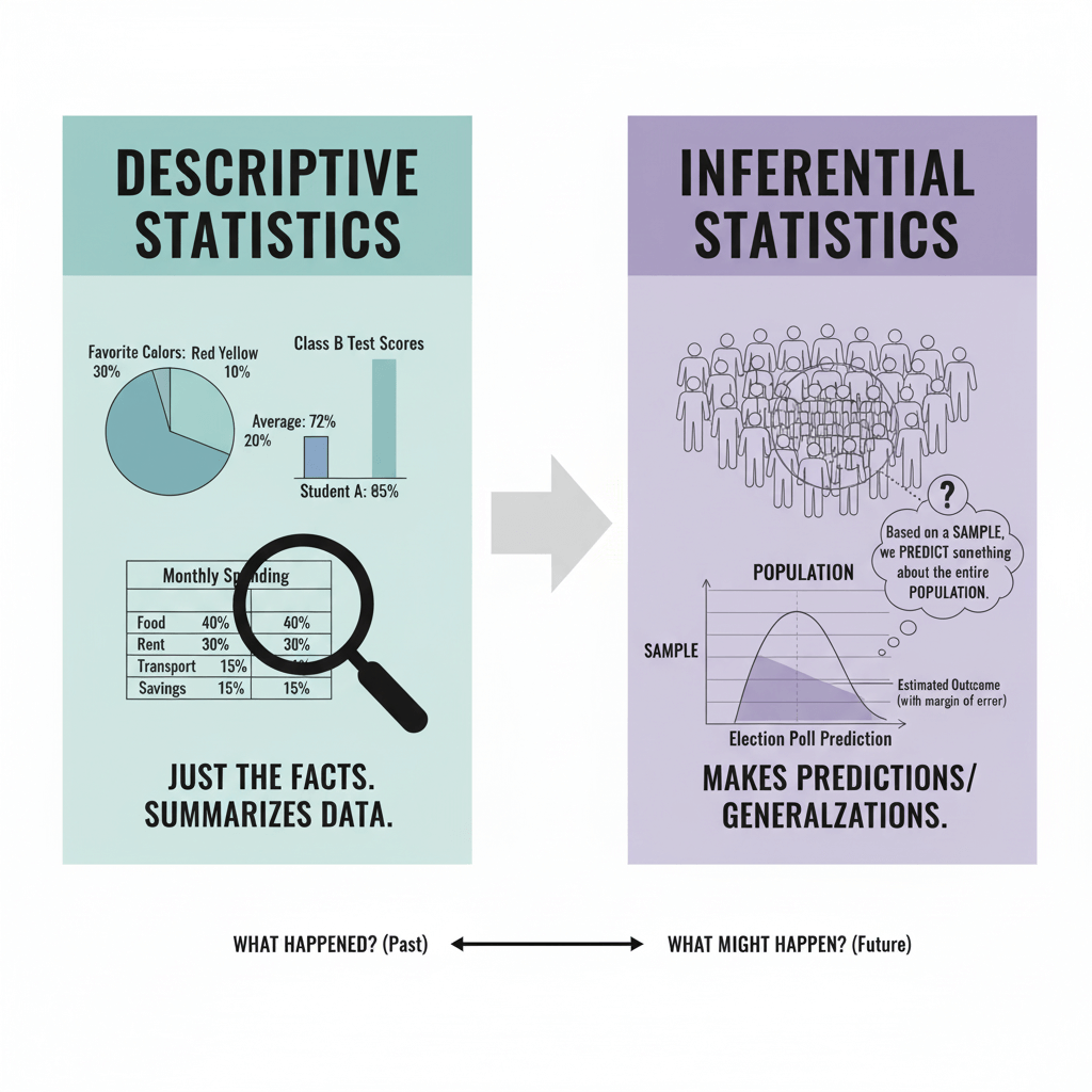 Descriptive Vs Inferential Statistics Key Differences The Learn Notes